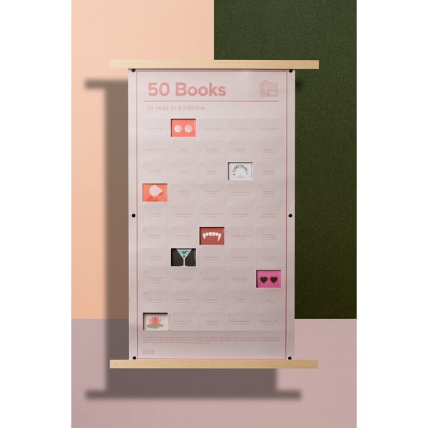  50 Books to Read plakát, 35 x 64 cm - DOIY