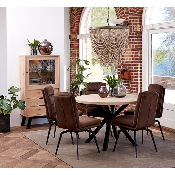 Maison kerek étkezőasztal fekete lábakkal, ø 120 cm - Canett-image-1