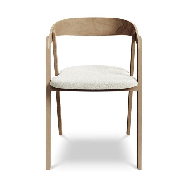 Krémszínű tömörfa étkezőfotel Erika – Makamii-image-1