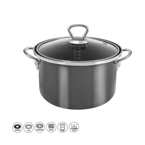 Zománcozott edény fedővel 5 l Metalic – Orion-image-4