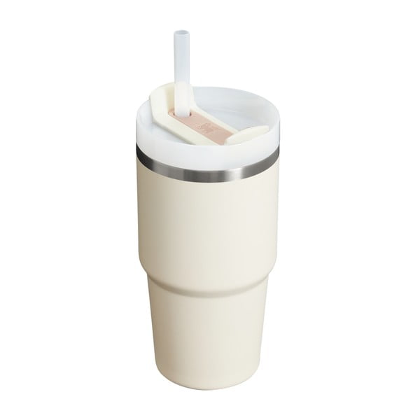 Krémszínű rozsdamentes acél termosz szívószállal 600 ml Quencher H2.0 FlowState Tumbler Cream – Stanley-image-1