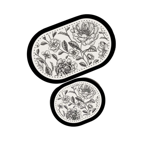 Fekete-fehér fürdőszobai kilépő szett 2 db-os 60x100 cm Rasse – Foutastic