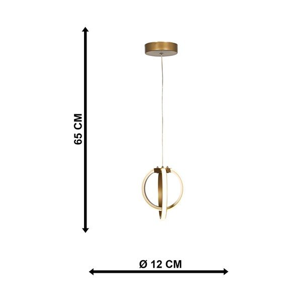Bronzszínű fém LED függőlámpa ø 25 cm Sezen – Squid Lighting-image-3