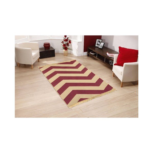 ZigZag Red Beige szőnyeg, 60 x 90 cm-image-2