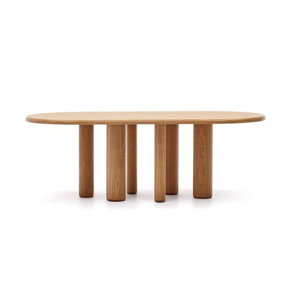 Étkezőasztal kőrisfa dekorral 105x220 cm Mailen – Kave Home