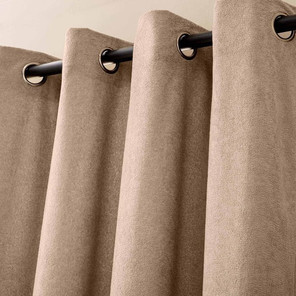 Világosbarna buklé függöny 140x260 cm Winona – douceur d'intérieur-image-2