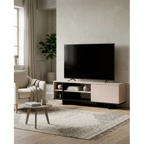 Fekete TV-állvány 160x44x36 cm Cequoia – Marckeric-image-1
