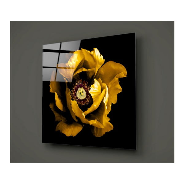 Calipsa Amarillo fekete-sárga üvegezett kép, 30 x 30 cm - Insigne