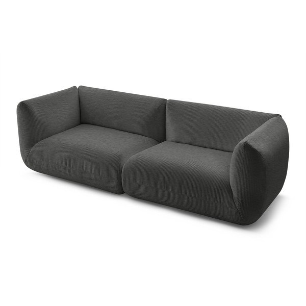 Szürke kordbársony kanapé 260 cm Lecomte – Bobochic Paris-image-3