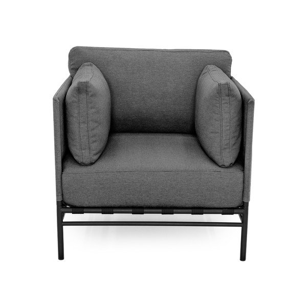Sötétszürke párnázott kerti fotel Dandy – Sit Sit-image-2