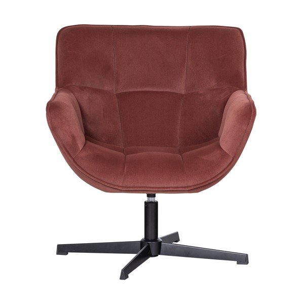 Terrakotta színű forgó bársony fotel Wibo – WOOOD-image-2