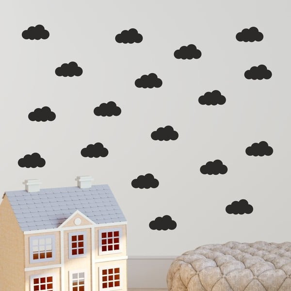 Cloudy fekete öntapadós falmatrica szett - North Carolina Scandinavian Home Decors