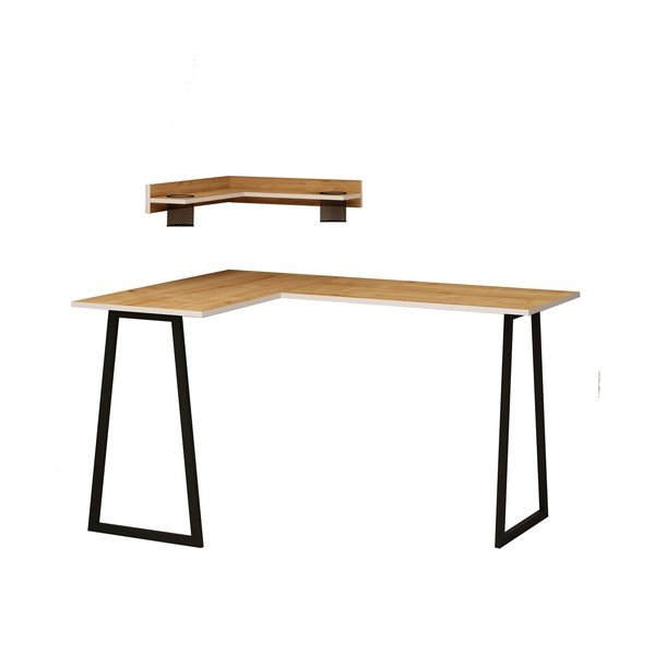 Tarly polc és sarok íróasztal szett, magasság 75 cm