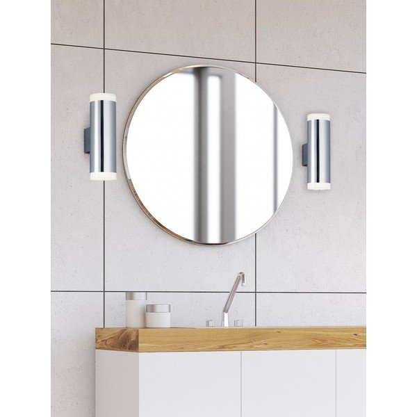 Fényes ezüstszínű LED fali lámpa Ray – Trio-image-1