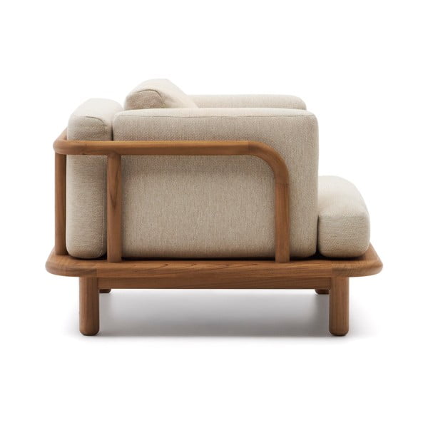 Bézs-natúr színű tömörfa kerti fotel Turqueta – Kave Home-image-3