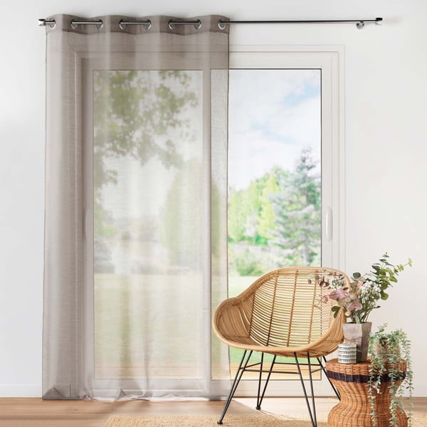 Barna átlátszó függöny 140x240 cm Lissea – douceur d'intérieur-image-2