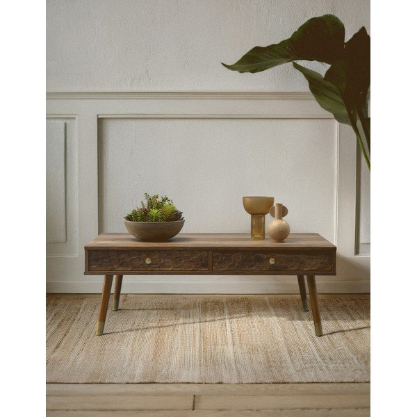 Sötét natúr színű dohányzóasztal 59x110 cm Frida – Premier Housewares-image-1