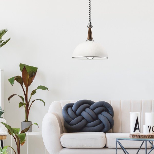 Ezüstszínű-sötétbarna függőlámpa üveg búrával ø 30 cm Ciara – LAMKUR-image-1