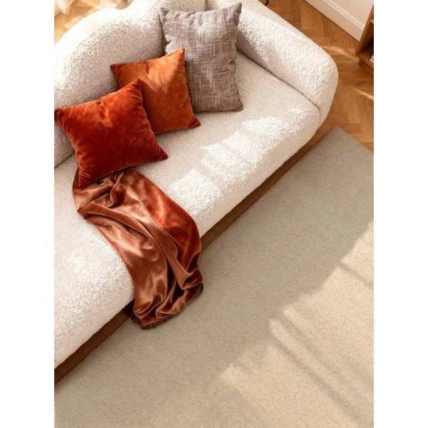 Bézs kézi szövésű gyapjú szőnyeg 140x200 cm Puristic Knots – Elle Decoration-image-2