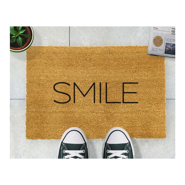 Smile természetes kókuszrost lábtörlő, 40 x 60 cm - Artsy Doormats