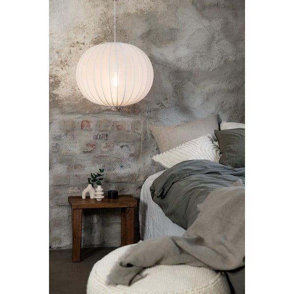 Fehér függőlámpa textil búrával ø 50 cm Florence – Markslöjd-image-1