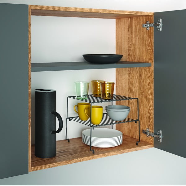 Brooklyn Lava 2 db fekete kiegészítő konyhai polc - Metaltex-image-1