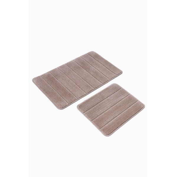 Barna fürdőszobai kilépő szett 2 db-os 50x80 cm Yeni Cizgli – Foutastic