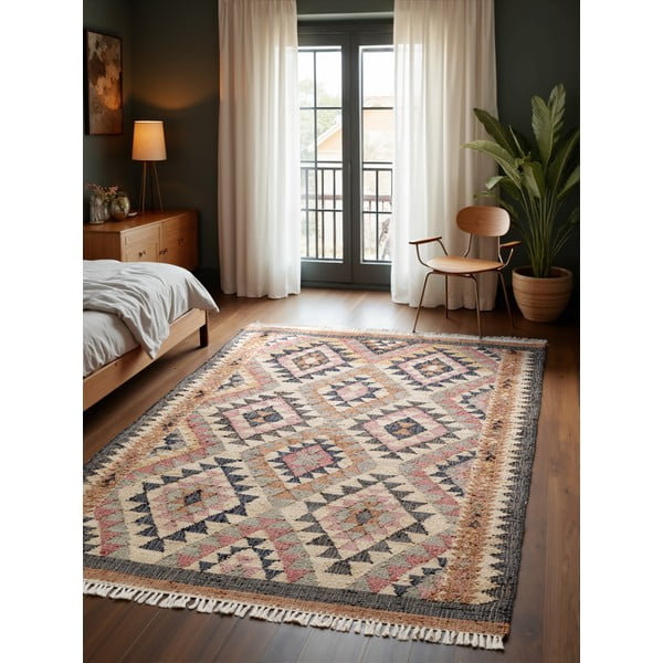 Szürke kézi szövésű juta szőnyeg 120x170 cm Roya Parsa – Elle Decoration-image-1