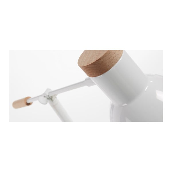 Fehér bükkfa asztali lámpa fém búrával (magasság 54 cm) Tescarle – Kave Home-image-2
