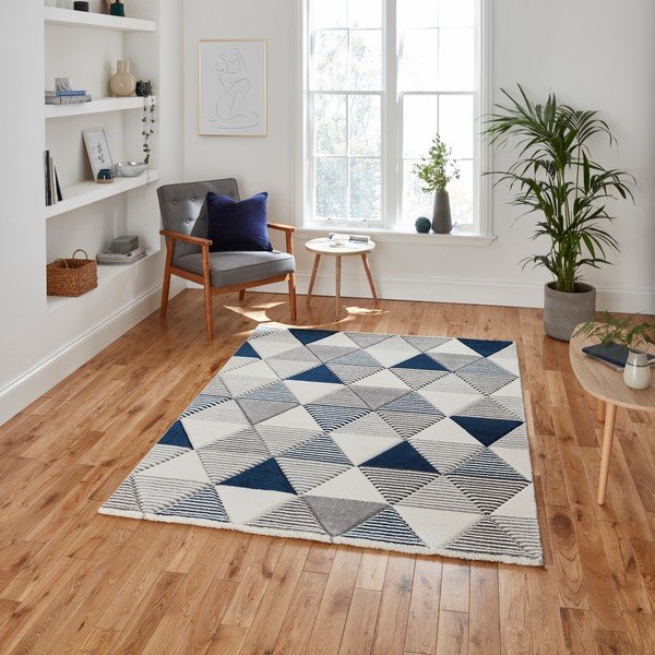 Brooklyn Geo kék-szürke szőnyeg, 160 x 220 cm - Think Rugs-image-1