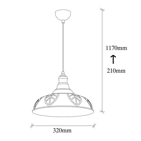 Bronzszínű függőlámpa fém búrával ø 31 cm Chandelier – Opviq lights-image-4