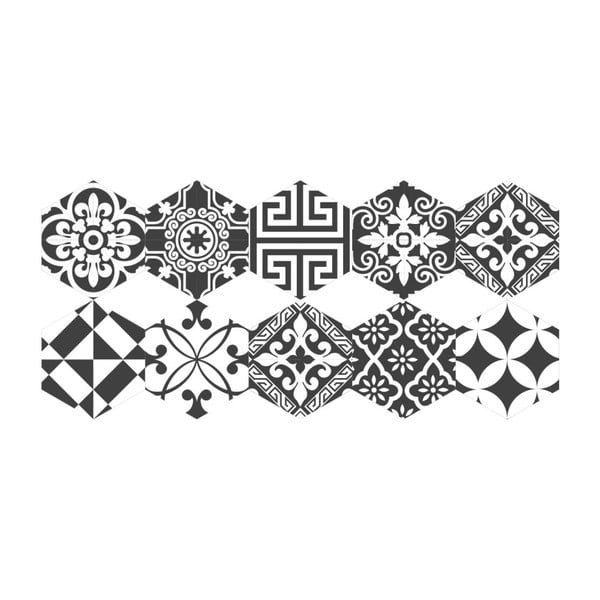 Hexagons Ginola 10 db-os padlómatrica szett, 20 x 18 cm - Ambiance