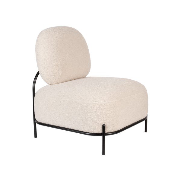 Krémszínű buklé fotel Polly – White Label