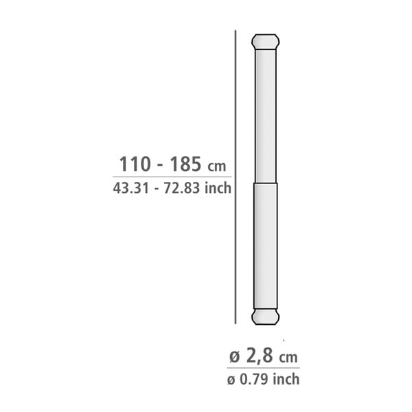 Luz ezüstszínű teleszkópos rúd a fürdőbe, hossz 110-185 cm - Wenko-image-3