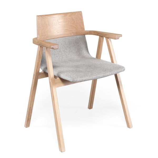 Pensil fotel tölgyfa konstrukcióval és szürke ülőlappal - Wewood - Portuguese Joinery