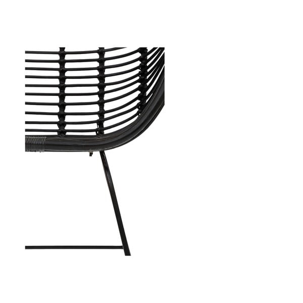 Fekete rattan étkezőszék szett 2 db-os Kiran - Støraa-image-1