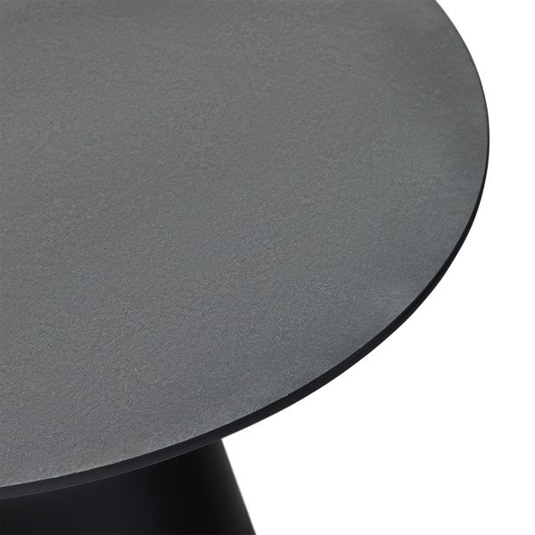 Fekete-sötétszürke dohányzóasztal márvány dekoros asztallappal ø 80 cm Tango – Furnhouse-image-1