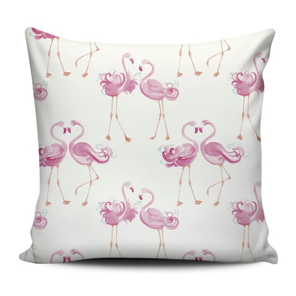 Home de Bleu Love Flamingos rózsaszín-fehér díszpárna, 43 x 43 cm - Kate Louise