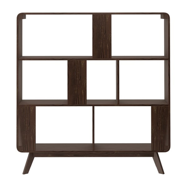 Natúr színű könyvespolc diófa dekorral 122x126 cm Cassie - Støraa-image-3