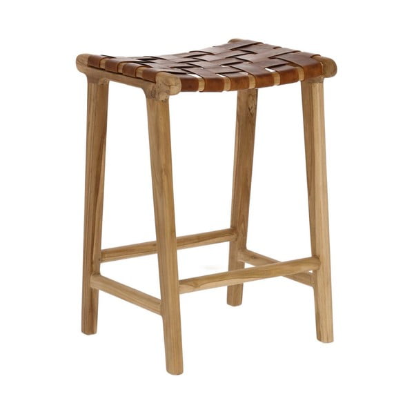 Natúr színű bőr bárszék (ülésmagasság 67 cm) Calixta – Kave Home
