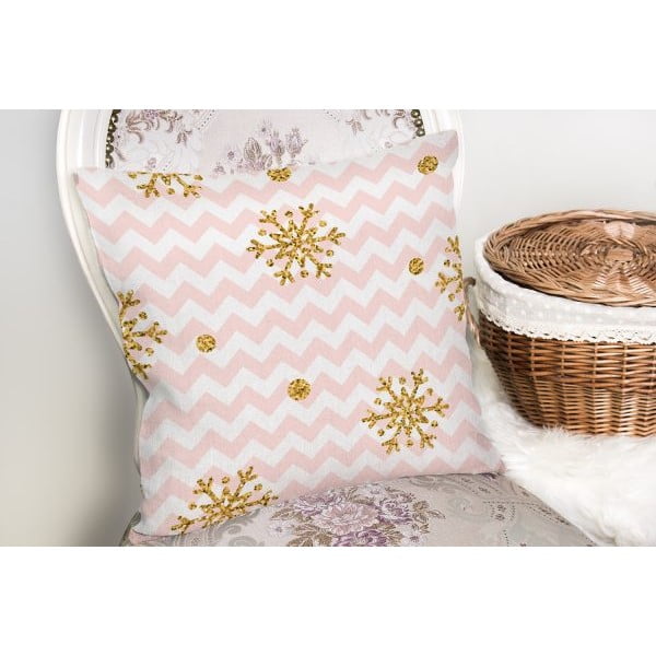 Golden Snowflakes karácsonyi párnahuzat, 42 x 42 cm - Minimalist Cushion Covers-image-2