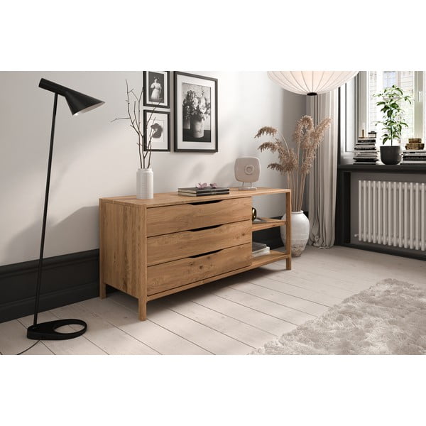 Natúr színű tölgyfa alacsony komód 140x64 cm Twig – The Beds-image-3