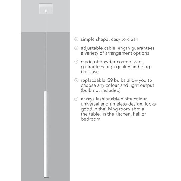 Fideus Single fehér függőlámpa - Sollux-image-4