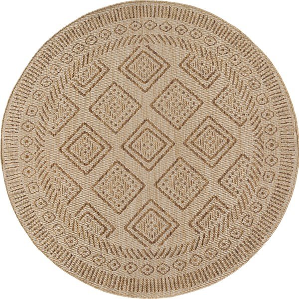 Bézs kerek kültéri-beltéri szőnyeg ø 160 cm Mira 1452 – Ayyildiz Carpets