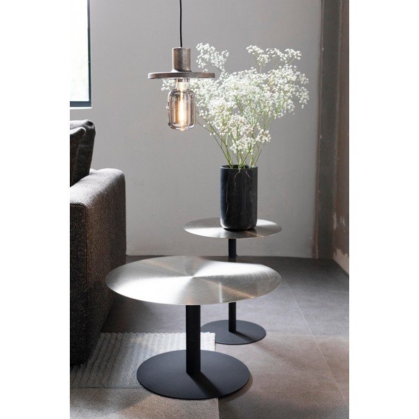 Fekete-aranyszínű fém kerek dohányzóasztal ø 60 cm Snow – Zuiver-image-1