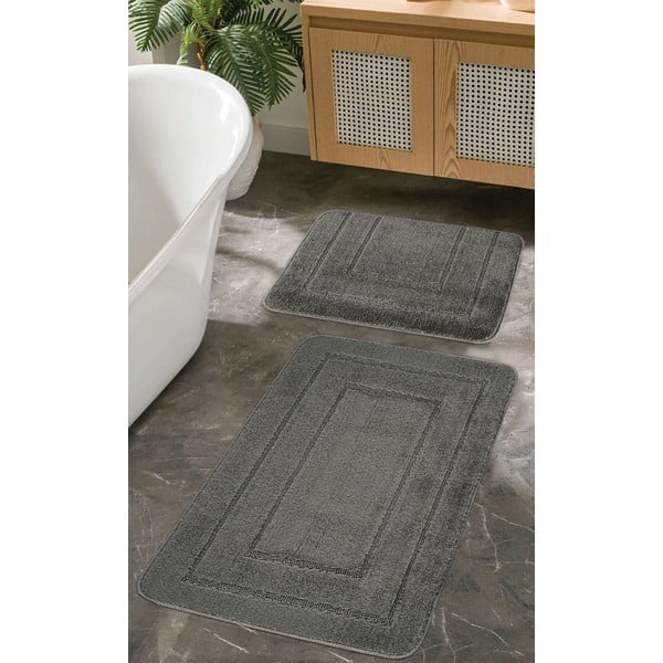 Antracitszürke fürdőszobai kilépő szett 2 db-os 50x80 cm Cerceve – Foutastic-image-1