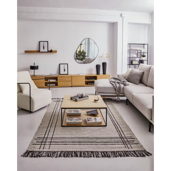 Világosbarna gyapjú szőnyeg 160x230 cm Eneo – Kave Home-image-2