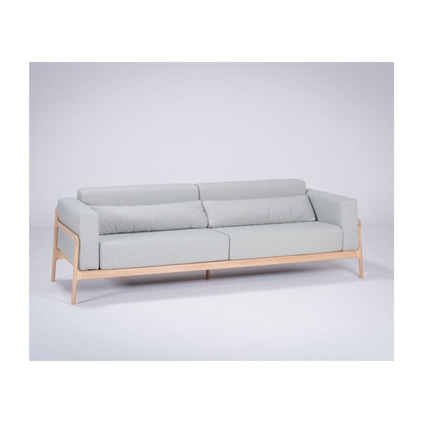 Fawn Plus kékesszürke kanapé tölgyfából, 240 cm - Gazzda-image-1