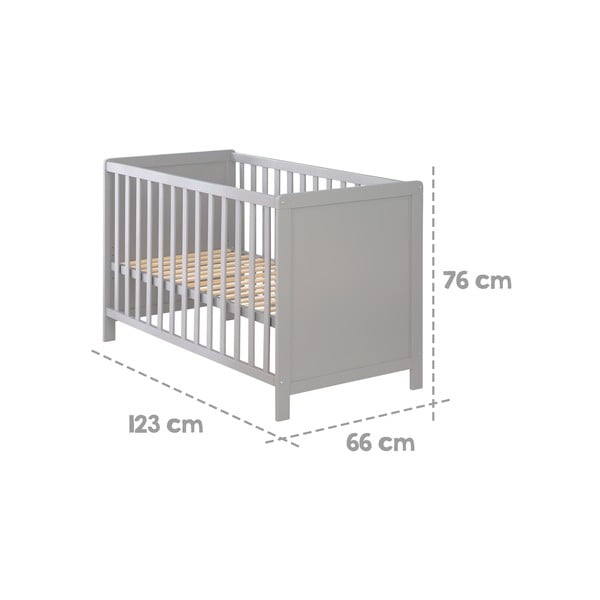 Szürke-szürkésbarna babaágy 60x120 cm Hamburg – Roba-image-4