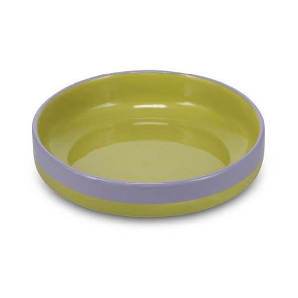 Zöld-lila mély kőedény tányér ø 21 cm Duo – ONA